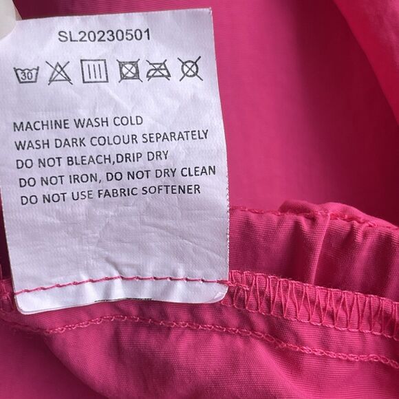 Nylon Pants Womens Small Pink Cinch Waist Gorpcore Casual Lightweight - Picture 5 of 10